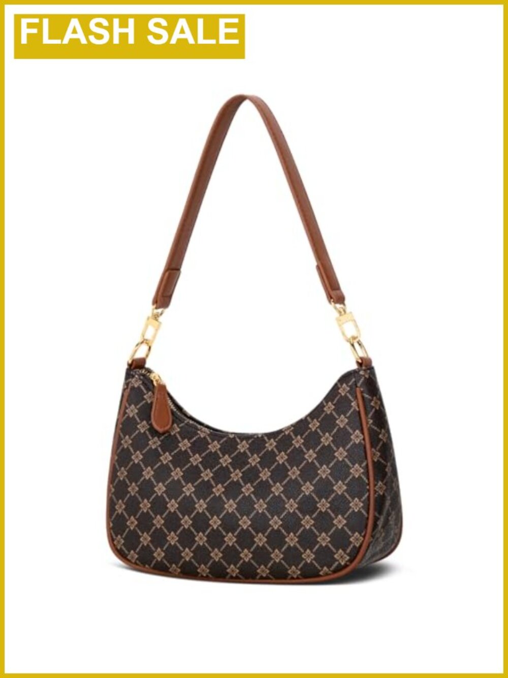 Faux Leather Hobo Shoulder Bag with Chain Strap - Cute Purse for Women
